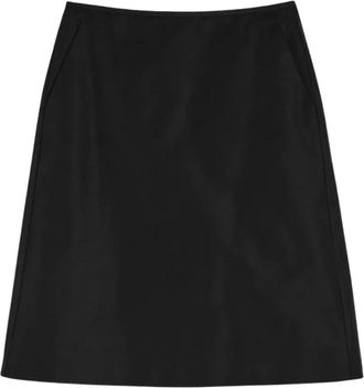 Jil Sander A-lijn Midi Rok - Dames - Midirokken - Zwart - 2XS - Polyester - Rokken