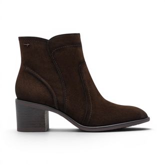 Tamaris Tamaris Dames Mocca Brown Su&egrave;de Leren Enkellaarzen met hakken - 25313-47