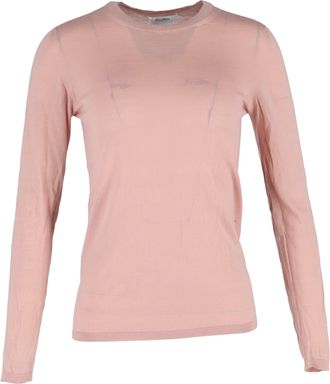 Max Mara Crewneck Sweater in Pink Wool