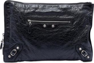 Balenciaga Pre-owned Balenciaga Lambskin Motocross Giant 12 Zip Around Flat Clutch Ladies 733T1KR0J21BRRUL