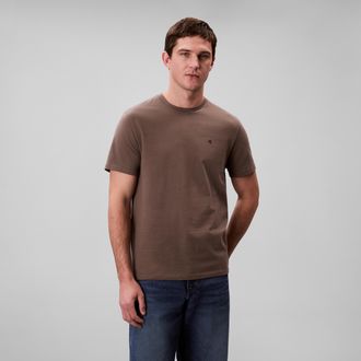 Calvin Klein Jeans T-Shirt CALVIN KLEIN JEANS SS SMOOTH CTTN SOLID CREWNK TEE, Herren, Gr. XXL, braun (morel), Single Jersey, Obermaterial: 100% Baumwolle, Basic, normal
