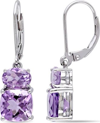 Delmar Sterling Silver Double Amethyyst Drop Earrings in Purple at Nordstrom Rack