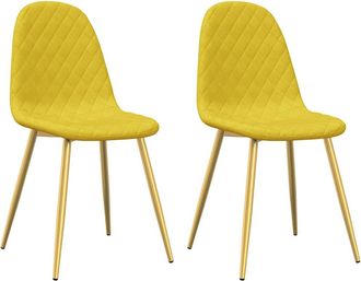 vidaXL Sillas De Comedor 2 Uds Terciopelo Amarillo Mostaza Vidaxl