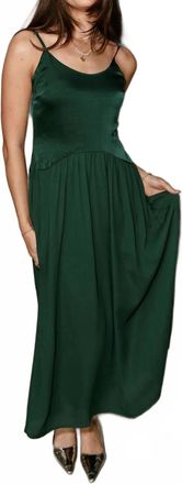 Anna Grace Vera Midi Dress In Hunter Green