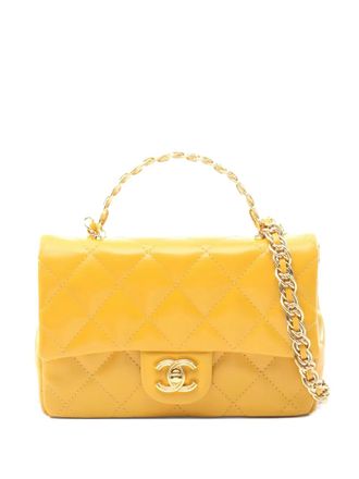 Chanel 2020 matelass&eacute; schoudertas met ketting - Geel