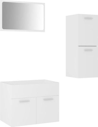 vidaXL Juego De Muebles De Ba&ntilde;o Madera De Ingenier&iacute;a Blanco Vidaxl