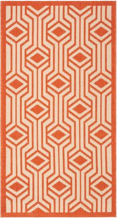 Safavieh Alfombra contempor&aacute;neo de polipropileno beige/naranja, 122 x 170 cm