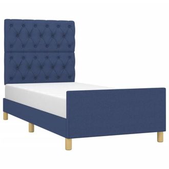 vidaXL Estructura De Cama Sin Colch&oacute;n Tela Azul 80x200 Cm Vidaxl