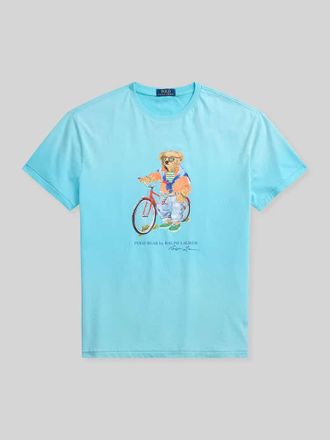 Polo Ralph Lauren Regular Fit T-Shirt m it Polo Bear Print in Tuerkis, Gr&ouml;&szlig;e XXL