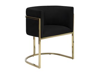 Pascal Morabito Silla con brazos PERIA de Pascal MORABITO - Terciopelo y metal - Negro y dorado