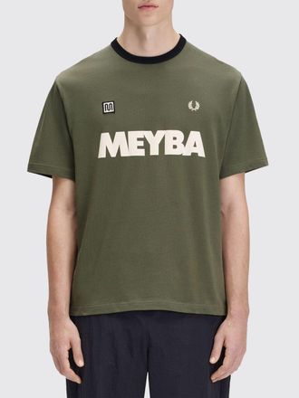 Fred Perry T-shirt girocollo in cotone con stampa e profili a contrasto