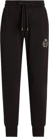 Dolce & Gabbana EMBELLISHED LOGO JOGGERS Size: 52, colour: BLACK