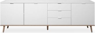 Les Tendances Les Tendances - Buffet Bajo 3 Puertas 2 Estantes 3 Cajones L200 cm - Copenhague