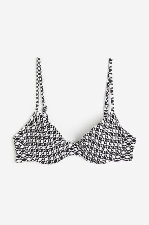 H&M Unwattiertes Bikinitop - Schwarz/Gemustert