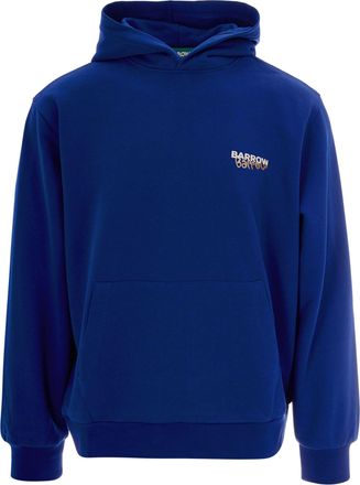 Barrow Regular Fit Blue Hoodie with Bear Graphic and Logo Detail