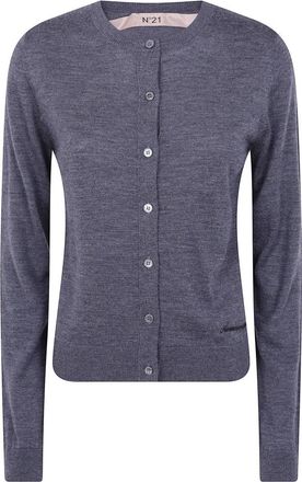 N&deg;21 Truien & Vesten, Dames, Grijs, M, Wol, Klassieke Cardigan