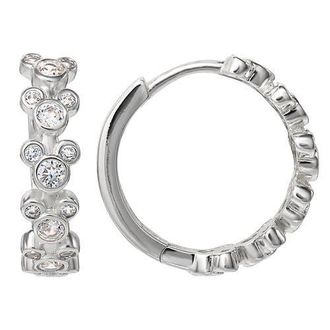 Disney Silver Plated Cubic Zirconia Endless Hoop Earrings at Nordstrom