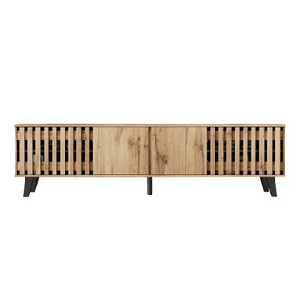 STILVORA Mueble Tv Con 4 Puertas Y 8 Compartimentos, Para Televisor De Hasta 70 Pulgadas, Sal&oacute;n, En Tablero De Part&iacute;culas, 180&times;40&times;55 Cm
