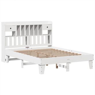 vidaXL Estructura De Cama Sin Colch&oacute;n Madera De Pino Blanca 140x200 Cm Vidaxl