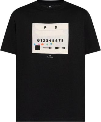 Paul Smith Graphic Print T-Shirt - Heren - T-shirts - Zwart - XL - Katoen - Tops