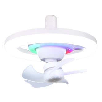 OEM Ventilador Con Luz Led De 16 Colores, Casquillo E27, Rotaci&oacute;n De 360&deg; Con Mando A Distancia Para Aire Fresco E Iluminaci&oacute;n Ambiental