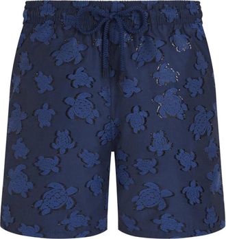 Vilebrequin Zwembroek Ronde des tortues Jacquard - Heren - Strandmode - Blauw - 2XL - Katoen - Badmode