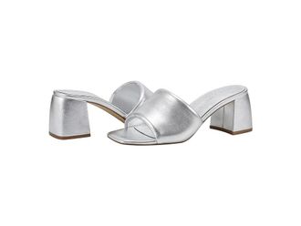 Marc Fisher Nombra Womens Sandals Silver Leather : 8.5 M, Leather/Synthetic