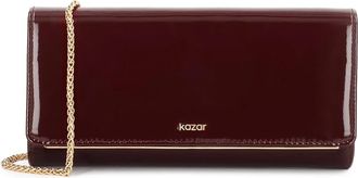 Kazar ZUI Leren Tas met Lak - Dames - Clutches - Bruin - ONE Size - Leer - Tassen