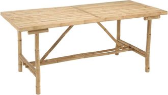 Macabane Mesa de comedor de bamb&uacute; 180 x 80 cm
