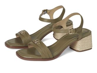 Michael Kors Mandy Mid Sandal Womens Sandals Safari Green : 6.5 M, Leather