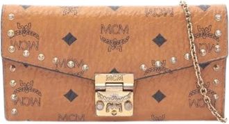 MCM Pre-owned Cross Body Bags, female, Brown, Size: ONE SIZE Pre-owned Patricia Visetos Leather Shoulder Bag
