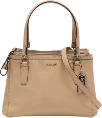 Coach Pre-owned Handbags, female, Beige, Size: ONE SIZE Pre-owned Leather Satchel
