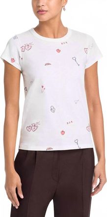 Rag & Bone All Over Valentines Tee In White