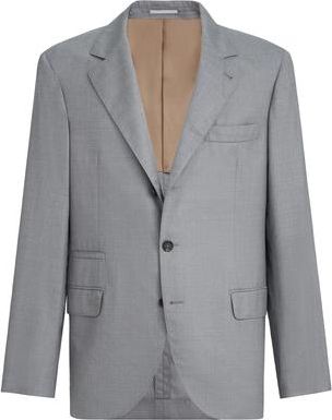 Brunello Cucinelli Hopsack blazer in Grey at Nordstrom, Size 52 It