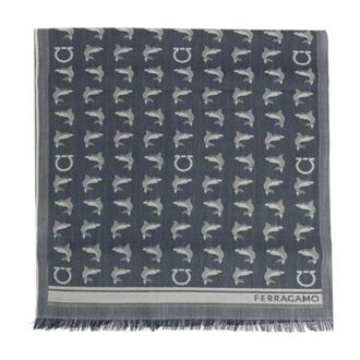 Ferragamo Scarves, male, Blue, Size: ONE SIZE Wool Scarf