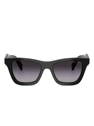 Prada square-frame logo-detail sunglasses - women - Acetate - One Size - Black