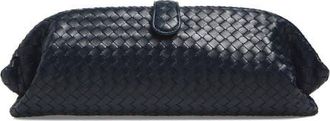 Bottega Veneta Lauren Intrecciato Clutch in 4346 Midnight-Brass V at Nordstrom