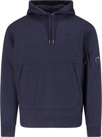 C.P. Company Blue Cotton Logo Hoodie