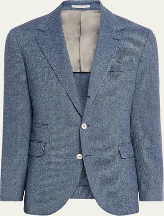 Brunello Cucinelli Mens Cavallery Twill Single-Breasted Sport Coat