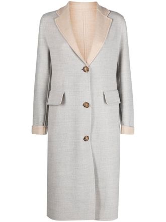 Eleventy Cappotto monopetto bicolore - Grigio