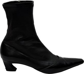 Acne Studios Pre-owned Womens Bano Sock Ankle Boots in Black Leather - Size EU 39