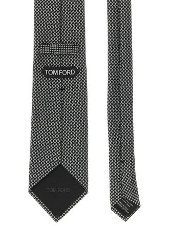 Tom Ford Silk Star-Pattern Necktie - Black