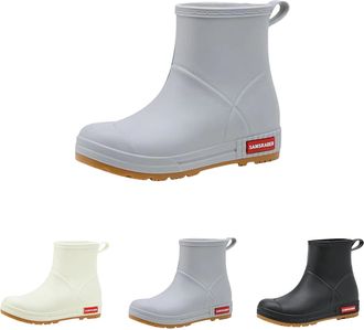 Generic Welly Boots Adult Unisex Wellington Boots Non Slip Rubber Boot Slip On Garden Boot Outdoor Farming Booties Safety Work Bootie Couple Yard Bootie For W