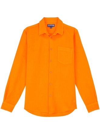 Vilebrequin Linnen overhemd - Oranje