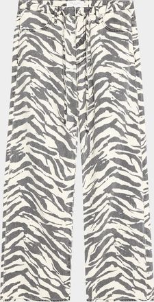 Rag & Bone Phoebe Zebra-Printed Drawstring Jeans