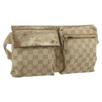 Gucci Vintage, unisex, Beige, ONE Size, Leer, Pre-owned Waist Bag