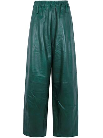 Frankie Shop Pants Leather Green Oakdale