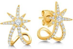 Graziela Yellow Starburst Ear Cuffs in Yellow Gold at Nordstrom