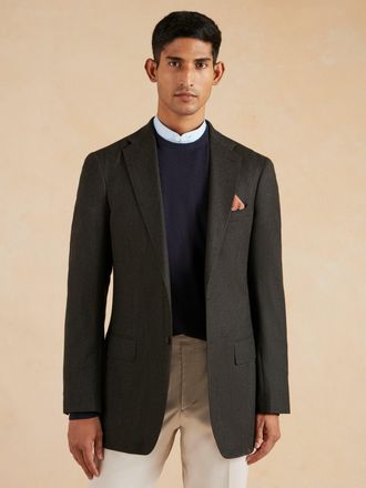 Oliver Brown Unstructured Jacket Drago Flannel - Dark Green