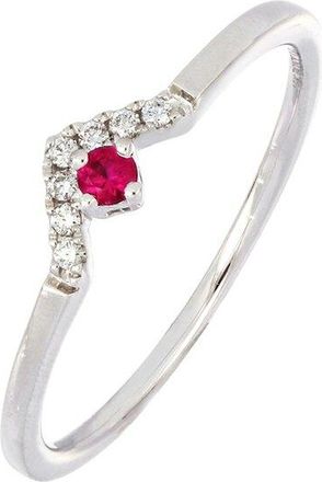 Bony Levy El Mar 18K 0.08 Ct. Tw. Diamond & 1 Ruby Ring